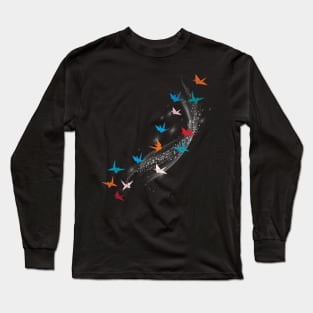 Colorful Paper Cranes Costume Gift Long Sleeve T-Shirt